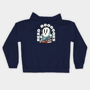 Ghost reading books Kids Hoodie